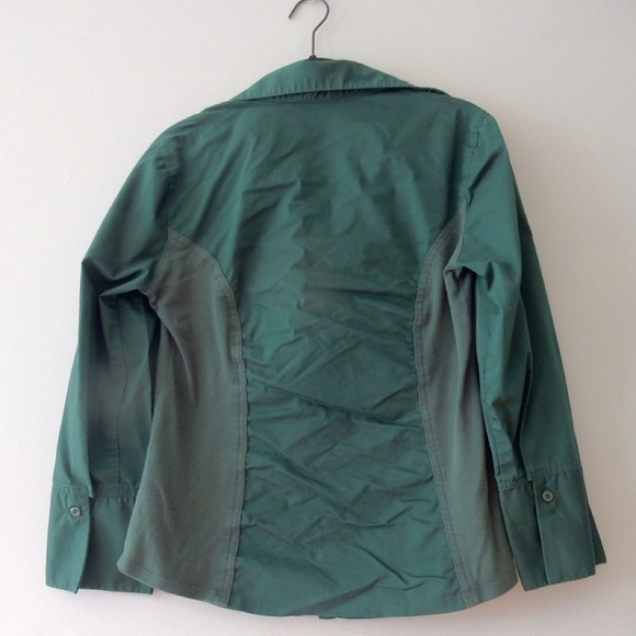 Emerald Green Button Up by Christopher & Banks - Combo Material - Picture 2 of 3